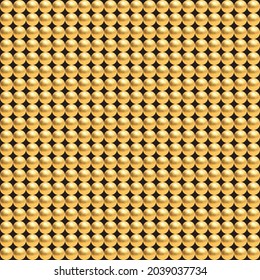 Golden luxury background with beads. Vector illustration.