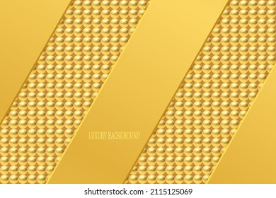 Golden luxury background with golden beads. Vector illustration.