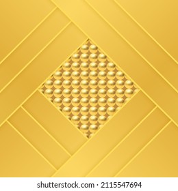 Golden luxury background with golden beads. Vector illustration.