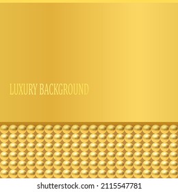 Golden luxury background with golden beads. Vector illustration.