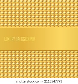 Golden luxury background with golden beads. Vector illustration.