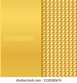 Golden luxury background with golden beads. Vector illustration.