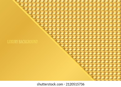 Golden luxury background with golden beads. Vector illustration.