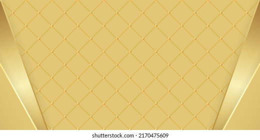 Golden luxury background with golden beads. Vector illustration.