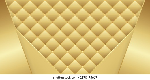 Golden luxury background with golden beads. Vector illustration.