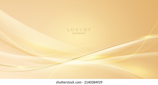 goldener luxuriöser Hintergrund mit eleganten goldenen Linienelementen Modernes 3D-Abstraktes Vektorgrafik-Design