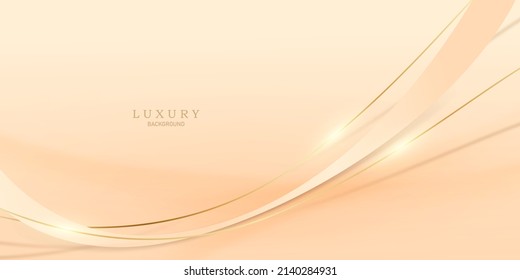 golden luxury background with elegant golden line elements Modern 3d Abstract Vector Illustration Design