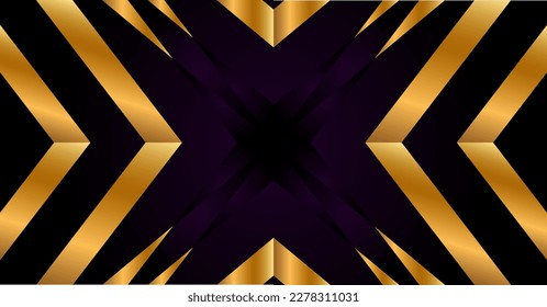Golden luxury background  on dark overlap violet colors. Modern design Vector illustration.