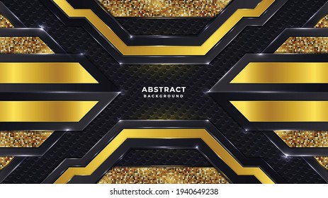 Golden luxury background template with golden pattern