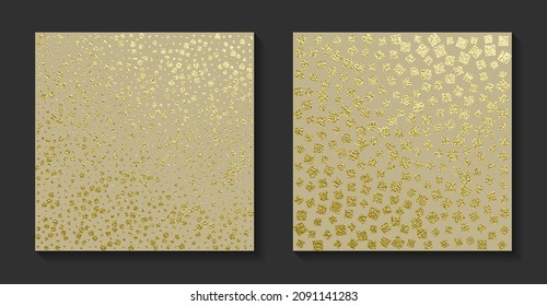 Golden luxury backgrounds set. Vintage vector illustration.