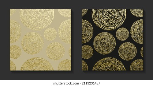 Golden luxury backgrounds set. Vintage vector illustration.