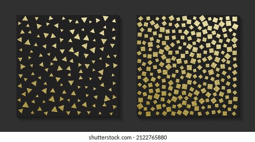 Golden luxury backgrounds set. Vintage vector illustration.
