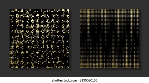 Golden luxury backgrounds set. Vintage vector illustration.