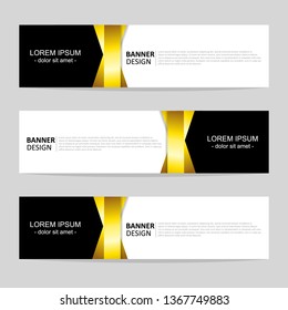 Golden luxury banner collection. Set of abstract vector banners template in gold color. Can be adapt to brochure, magazine, poster, gold banner presentation. Modern design template for web.