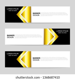 Golden luxury banner collection. Vector abstract design banner web template. Banner background. Modern template design.