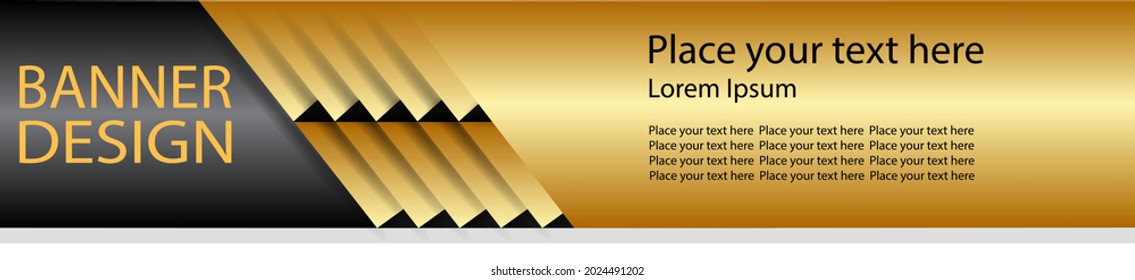 Ilustración vectorial de la plantilla de banner de lujo dorado.