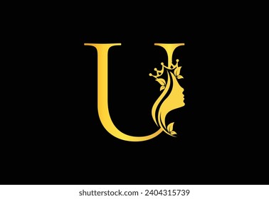 Golden Luxury Beauty Classic Letter U Brand Icon
