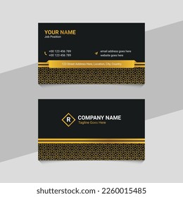 Golden Luxury Black Professional Business Card Template Design	