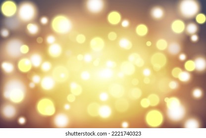 Dorado bokeh luz suave fondo abstracto, Vector eps 10 ilustración de partículas de bokeh, decoración de fondo