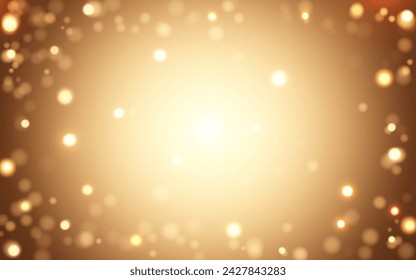 Fondo abstracto suave de la luz del bokeh del lujo dorado, Vector eps 10 partículas del bokeh de la ilustración, decoración del fondo