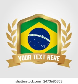 Golden Luxury Brazil Badge Design