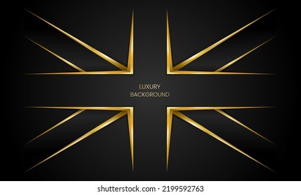 Golden Luxury British Flag On Black Background