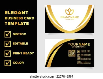 golden luxury business card design template vector format