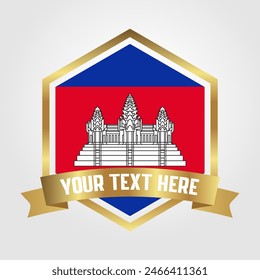 Golden Luxury Cambodia Label Vector Illustration