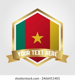 Golden Luxury Cameroon Label Vector Illustration