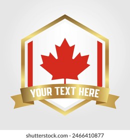 Golden Luxury Canada Label Vector Illustration