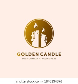 Diseño de la ilustración de la plantilla de vectores con el logotipo de velas de lujo de oro