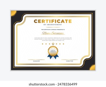 golden luxury certificate design template