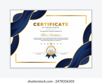 golden luxury certificate design template