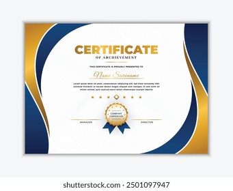 Plantilla de diseño de certificado de lujo dorado