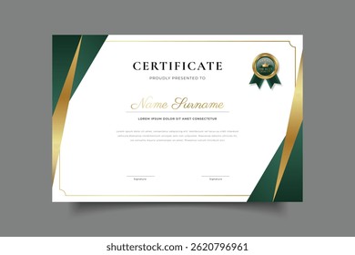 golden luxury certificate template design