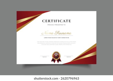 golden luxury certificate template design