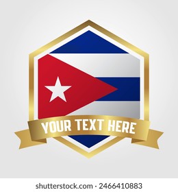 Golden Luxury Cuba Label Vector Illustration