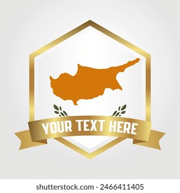 Golden Luxury Cyprus Label Vector Illustration