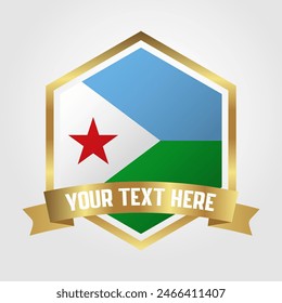 Golden Luxury Djibouti Label Vector Illustration