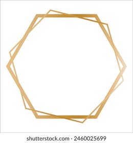 Borde hexagonal elegante de lujo dorado