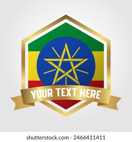 Golden Luxury Ethiopia Label Vector Illustration