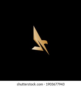 Golden luxury falcon vector logo design