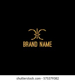 Golden luxury fashion vector logo design template