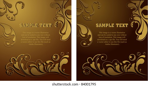 golden luxury flower vintage ornamental background
