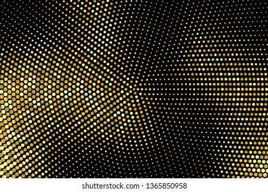 Golden luxury halftone background. Vector celebration illustration with dotted texture.