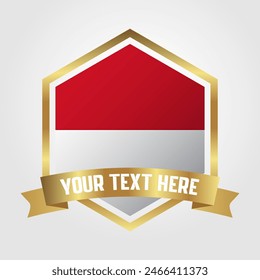 Golden Luxury Indonesia Label Vector Illustration