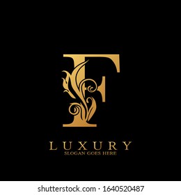 Golden Luxury Initial Letter F Logo vector design for luxuries business.