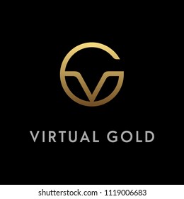 Golden Luxury Initial Letter G V logo design inspiration