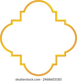 Golden Luxury Islamic Border. Isolated Vector Element Design.
