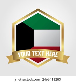 Golden Luxury Kuwait Label Vector Illustration